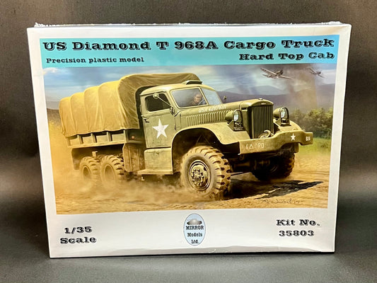 Mirror Model Kit 35803 1:35 Scale US Diamond T 968A Cargo Truck w/Hard Top Cab