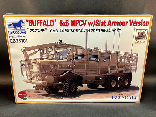 Bronco Model Kit CB35101 1:35 Scale "Buffalo" 6x6 MPCV w/Slat Armour Version