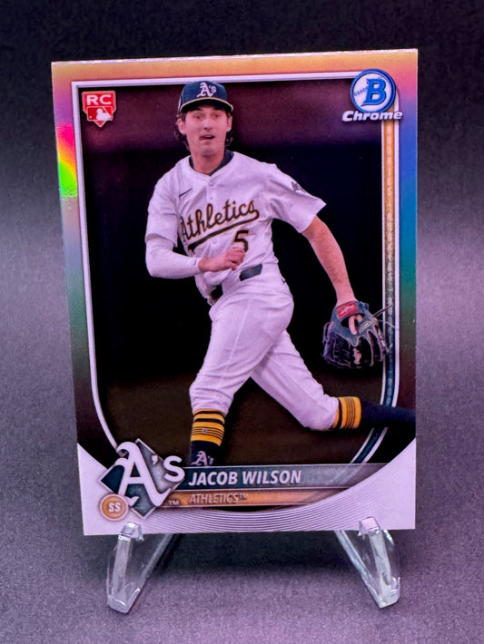 2025 Bowman Chrome Red RC Rookie Jacob Wilson Athletics