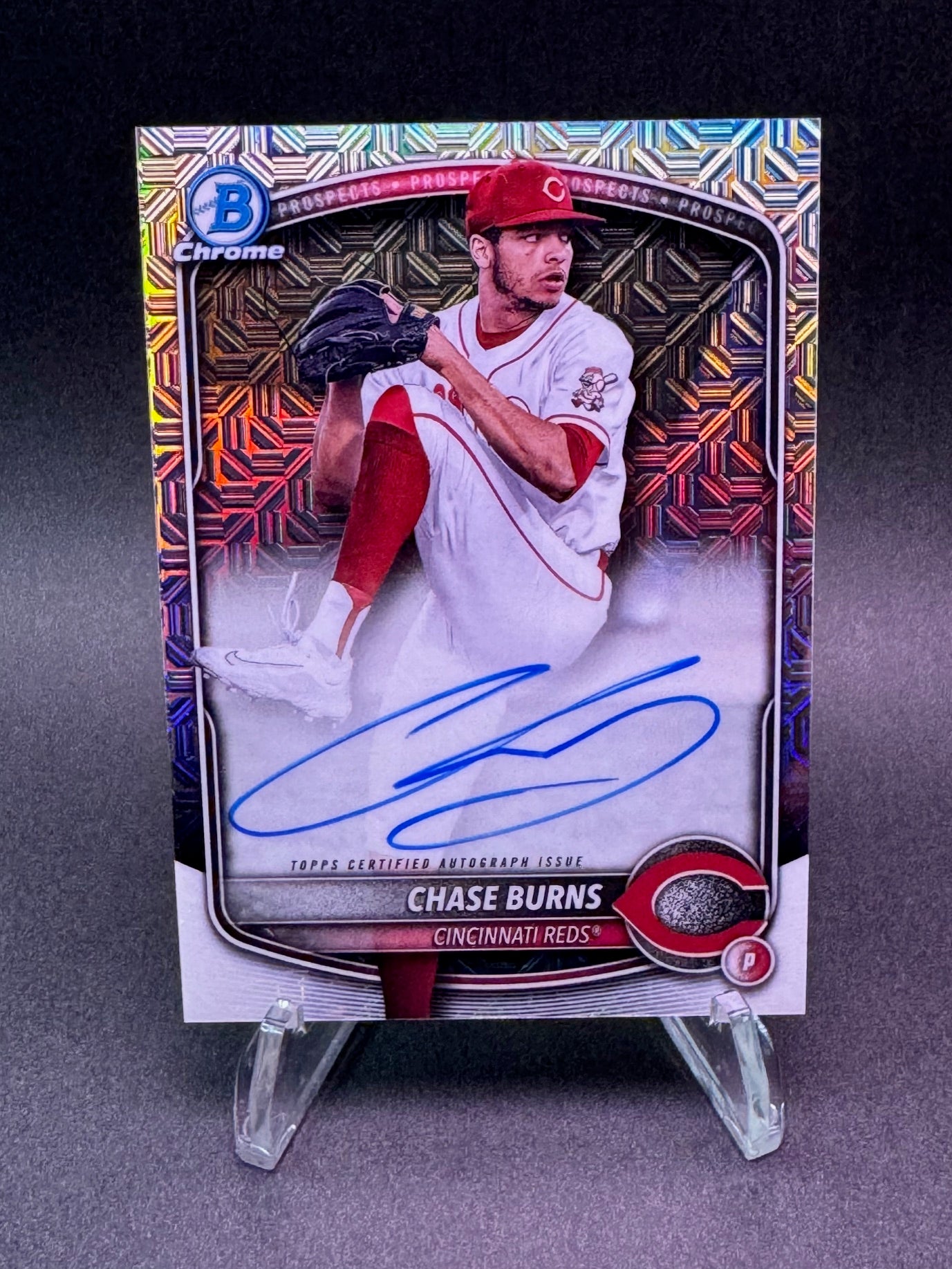 2025 Bowman Chrome Mojo Chase Burns Autograph Cincinnati Reds