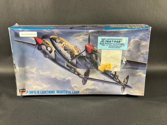 Hasegawa Model Kit JT3 1:48 Scale P-38F/G/H Lightning 'Beautiful Lass' w/Extras