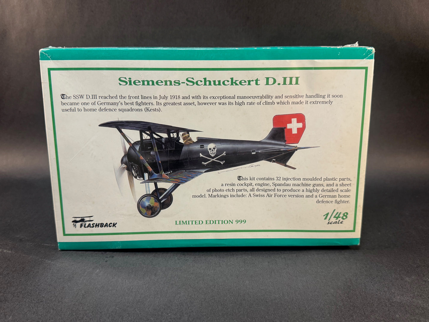 1997 Flashback Model Kit KLH8918 1:48 Scale Siemens-Schuckert D. III