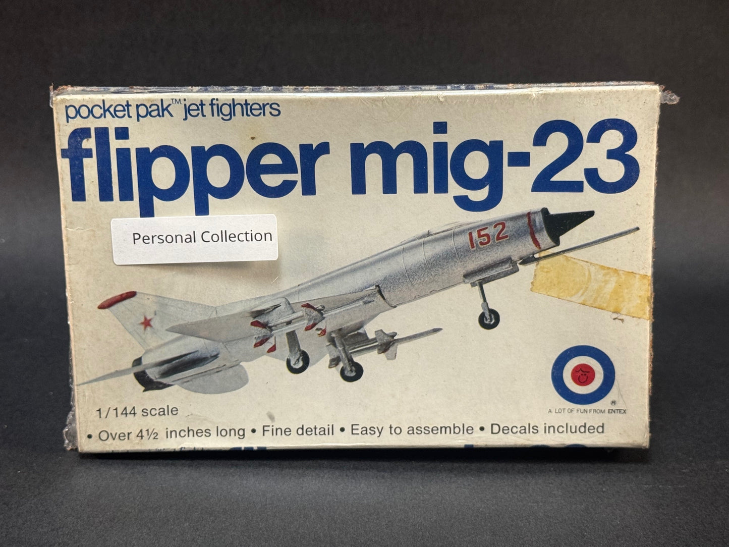 1973 Entex Model Kit 8461 F:49 1:144 Scale Flipper MiG-23