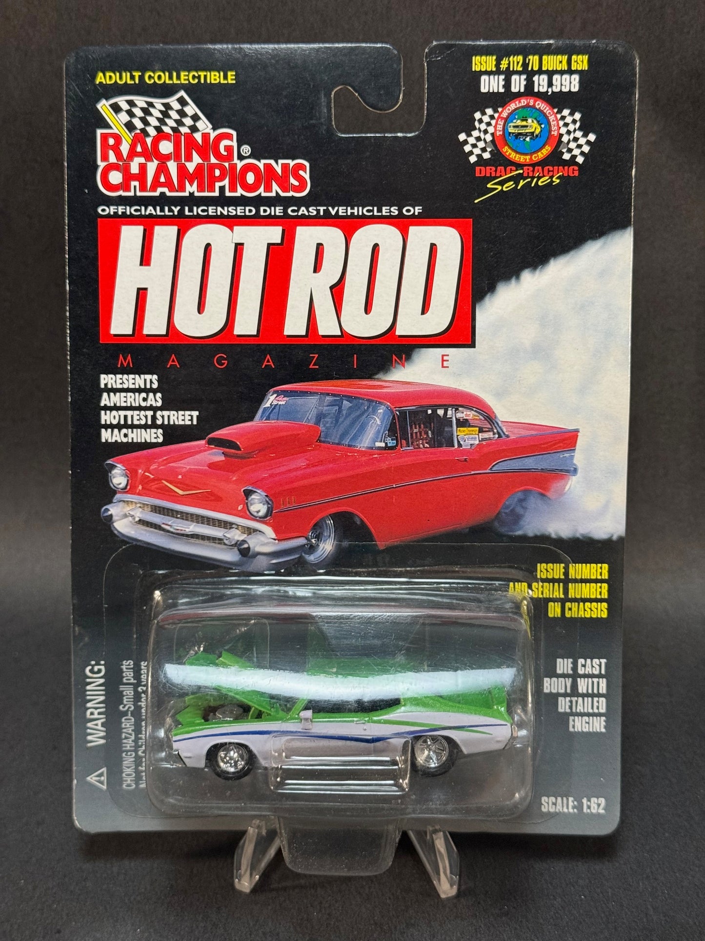 1998 Racing Champions Hot Rod Magazine Issue #112 '70 Buick GSX, Green and White