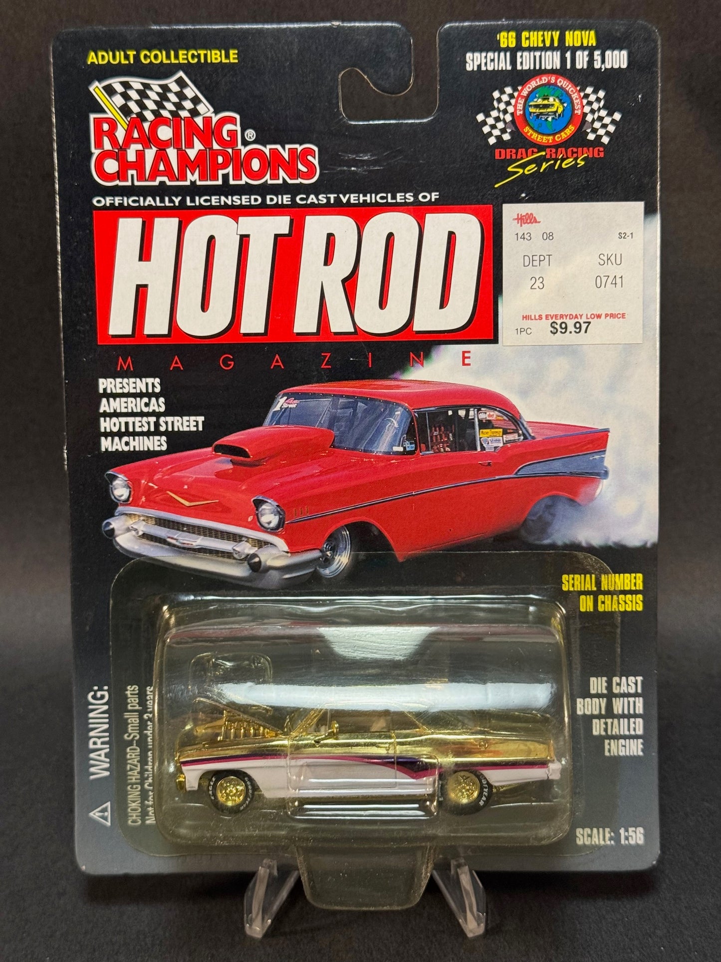 1998 Racing Champions Hot Rod Magazine Special Edition '66 Chevy Nova, Gold