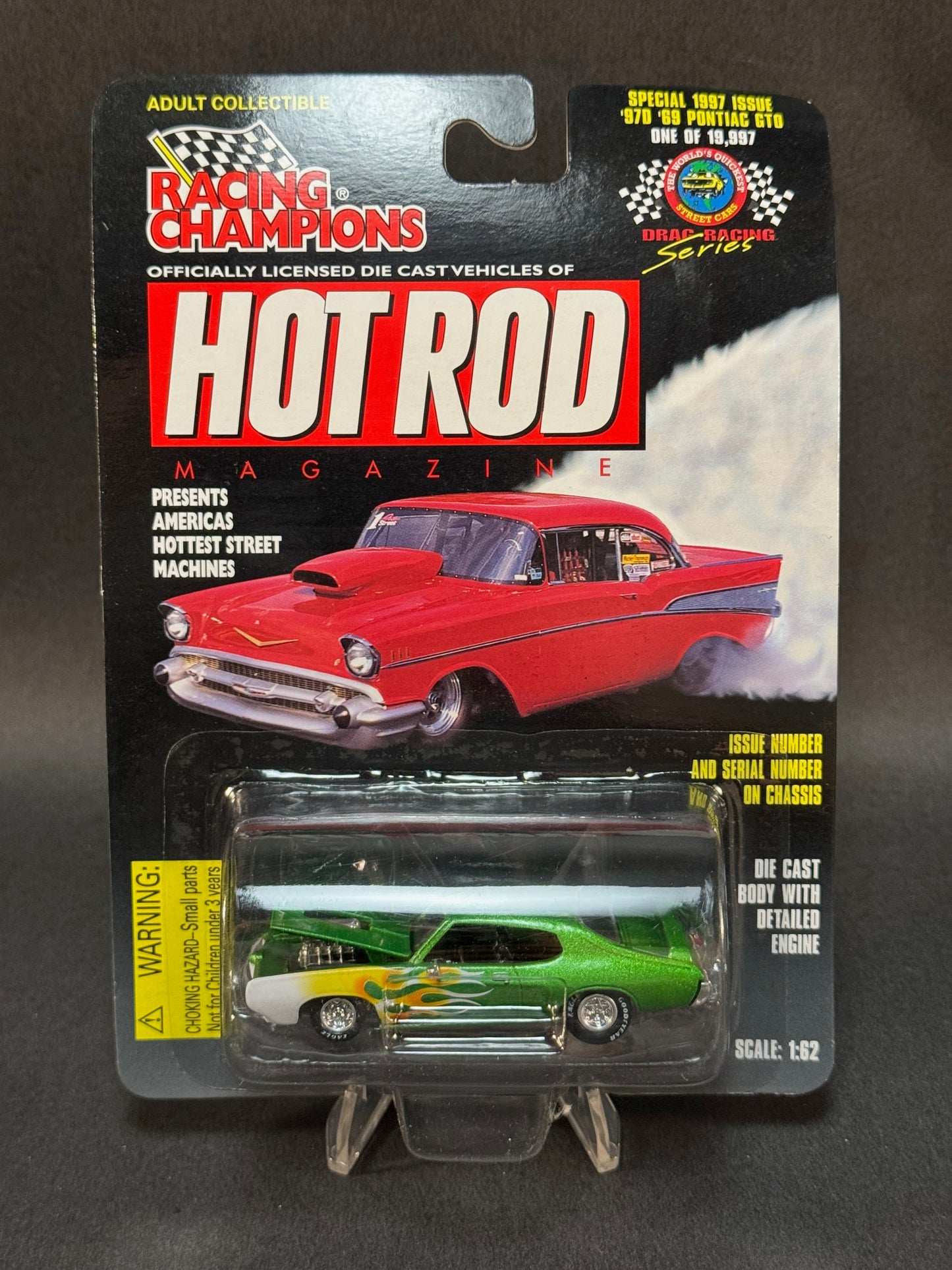 1997 Racing Champions Special Hot Rod Magazine #97D '69 Pontiac GTO, Green