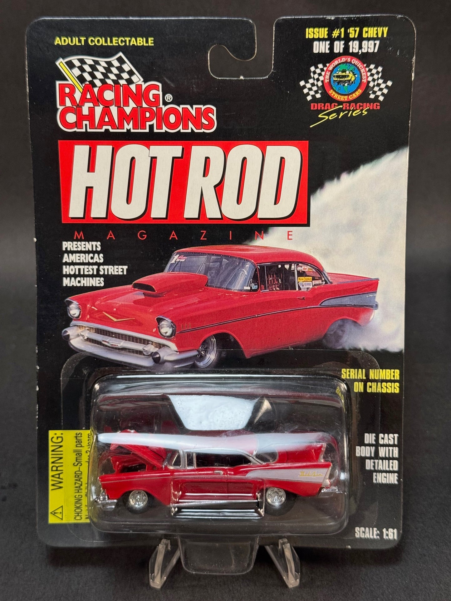 1997 Racing Champions Hot Rod Magazine Issue #1 '57 Chevy, Red