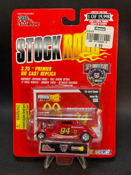 1998 Racing Champions NASCAR Stock Rods #130 '34 Ford Coupe, Red