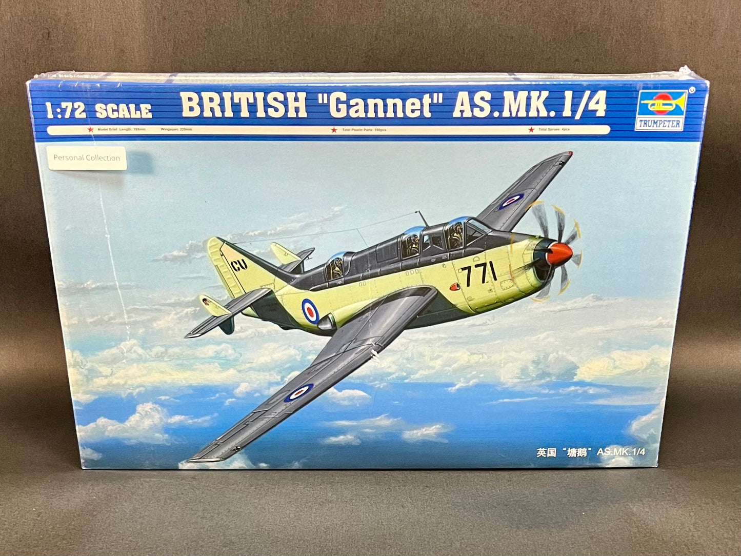 Trumpeter Model Kit 01629 1:72 Scale British "Gannet" AS.MK.1/4