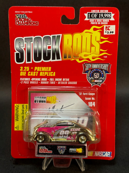 1998 Racing Champions NASCAR Stock Rods #104 '37 Ford Coupe, Gold