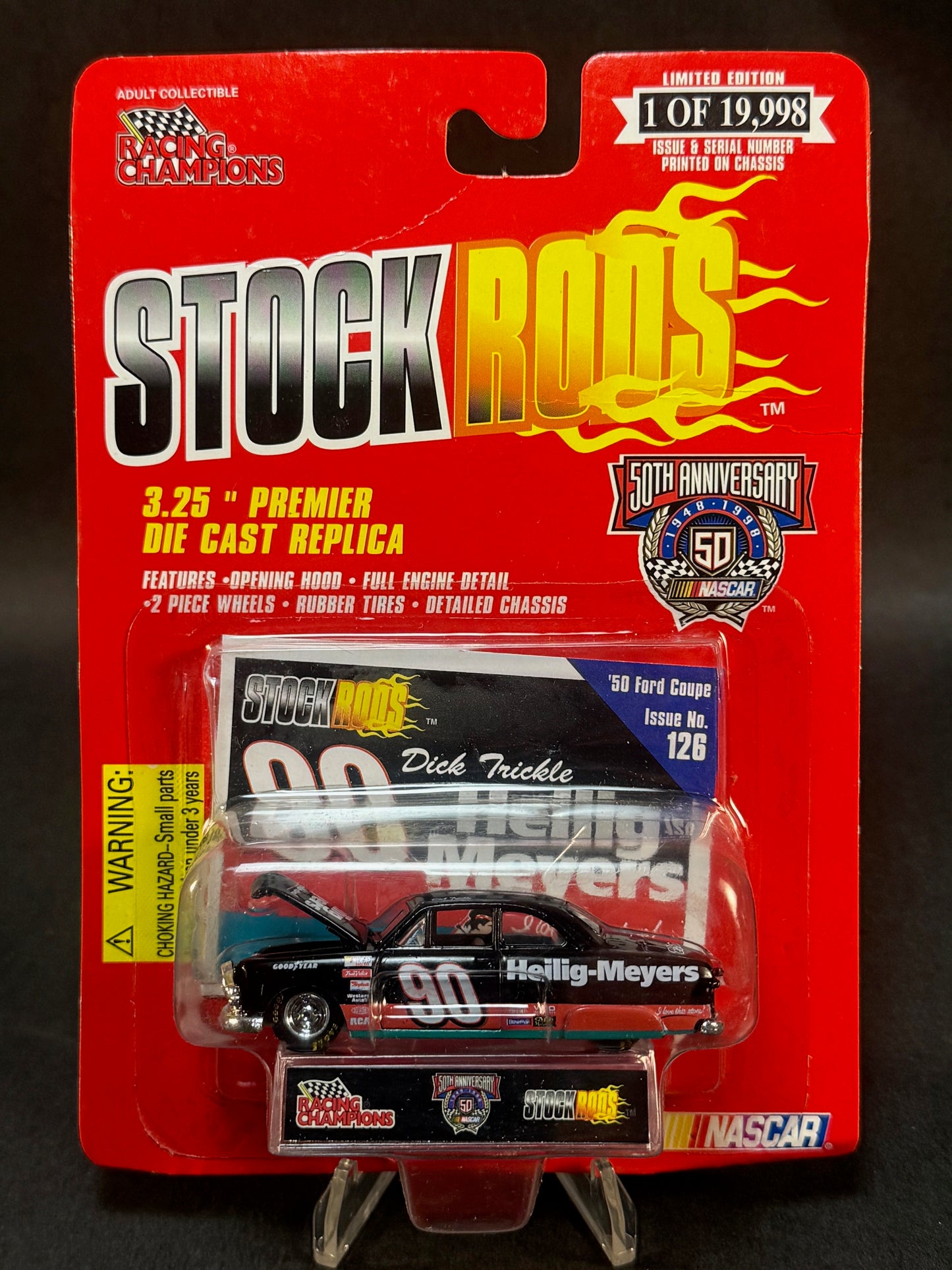 1998 Racing Champions NASCAR Stock Rods #126 Dick Trickle Heilig-Meyers 90, Black