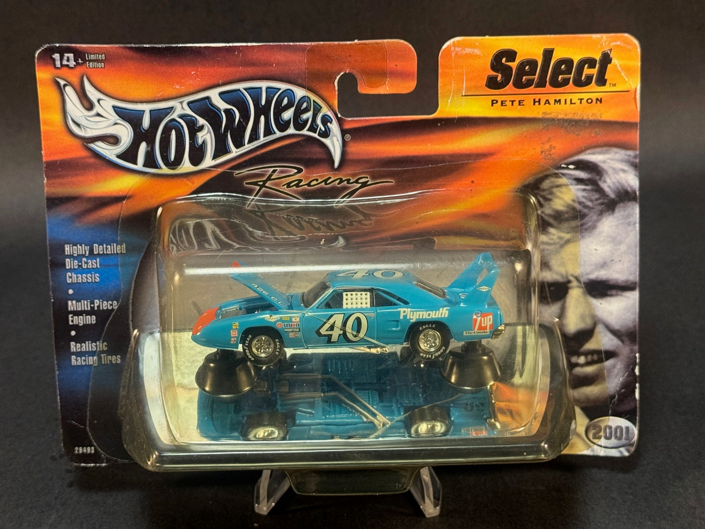 2000 Hot Wheels Racing Select 2001 NASCAR #40 Pete Hamilton 1970 Plymouth Superbird, Blue