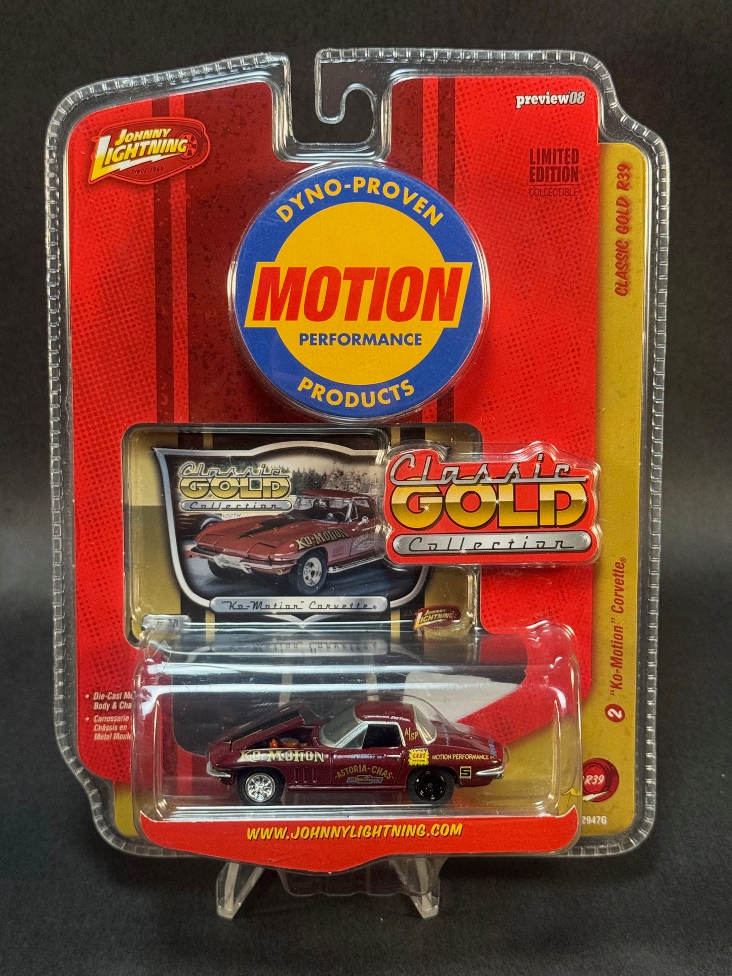 2007 Johnny Lightning Classic Gold Preview '08 Ko-Motion Corvette, Red