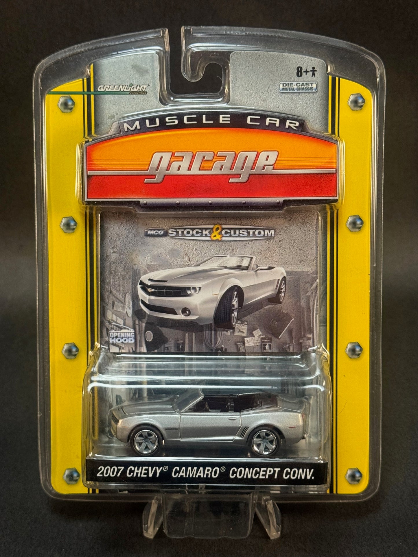 GreenLight 2007 Muscle Car Garage 2007 Chevy Camaro Concept Convertible, Silver