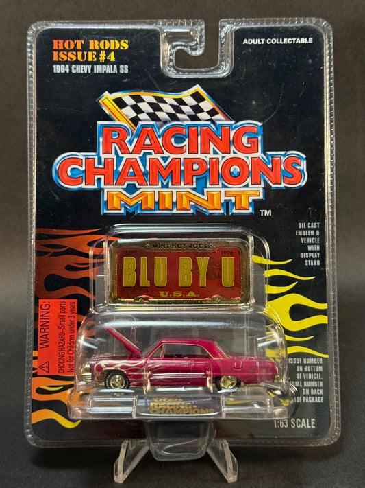 1996 Racing Champions MINT Hot Rods Issue #4 1964 Chevy Impala SS, Pink