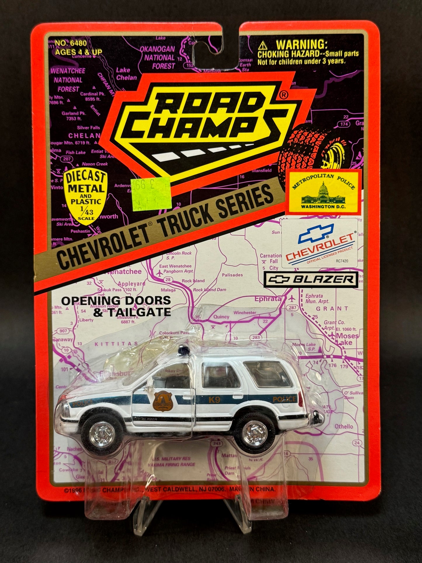 1996 Road Champs Chevrolet Truck Series Blazer Washington DC Metro Police K9, White