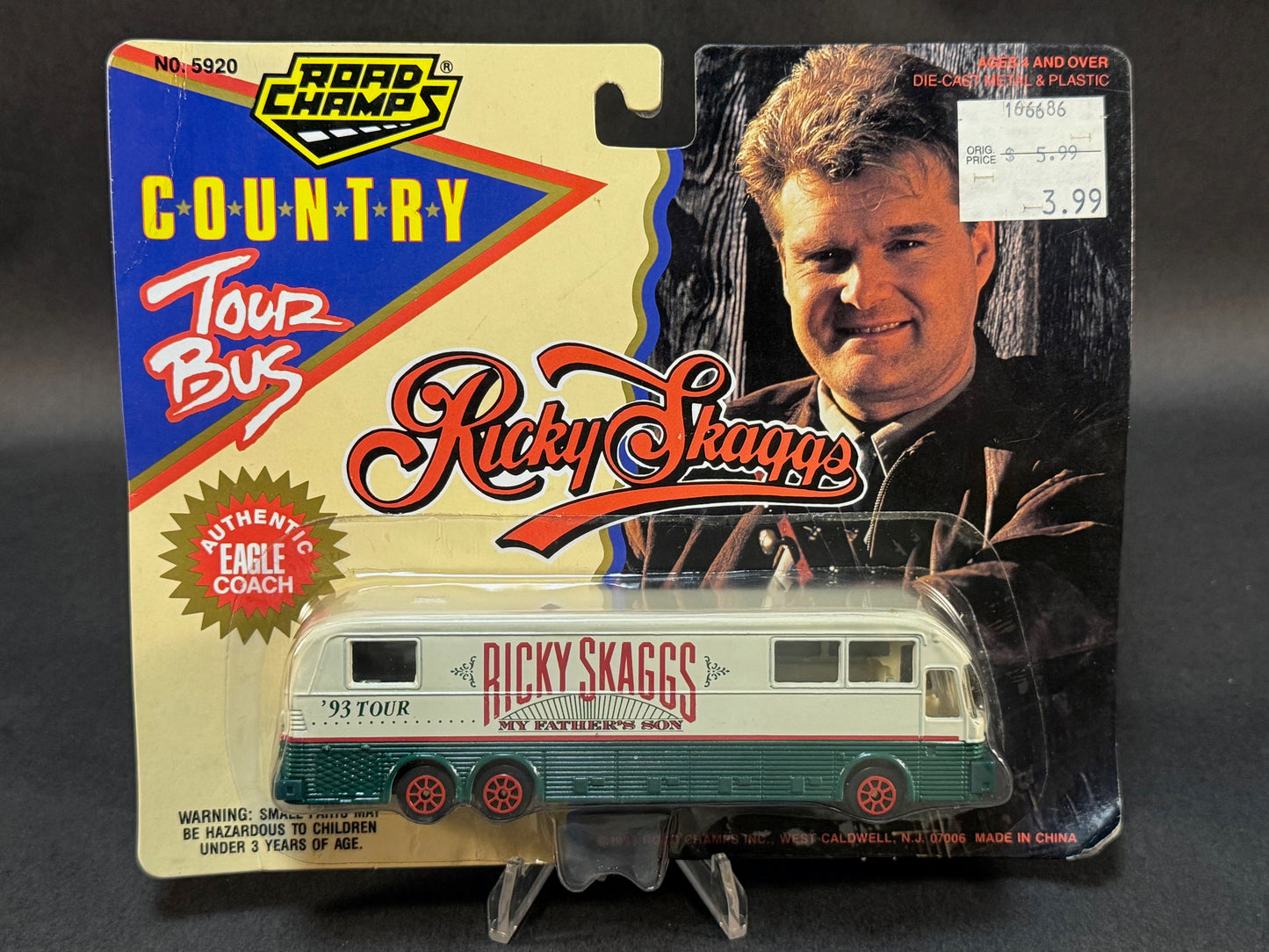 1993 Road Champs City Tour Bus Series Ricky Skaggs Eagle Coach, White and Green