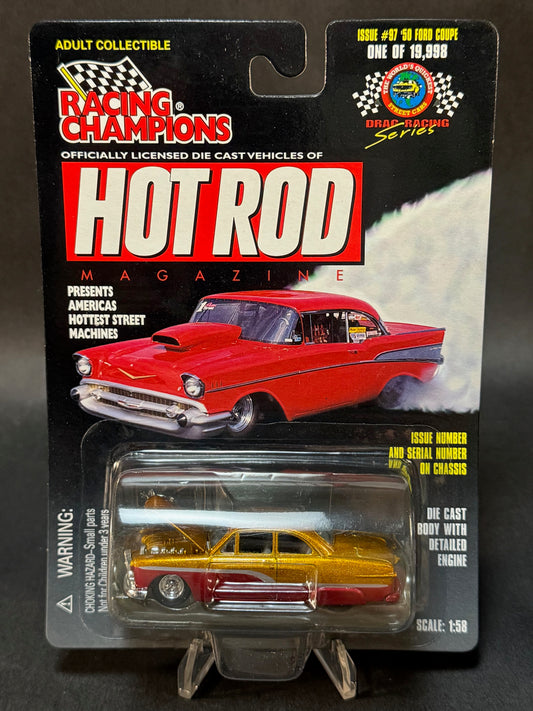 1998 Racing Champions Hot Rod Magazine Issue #97 '50 Ford Coupe, Gold and Red