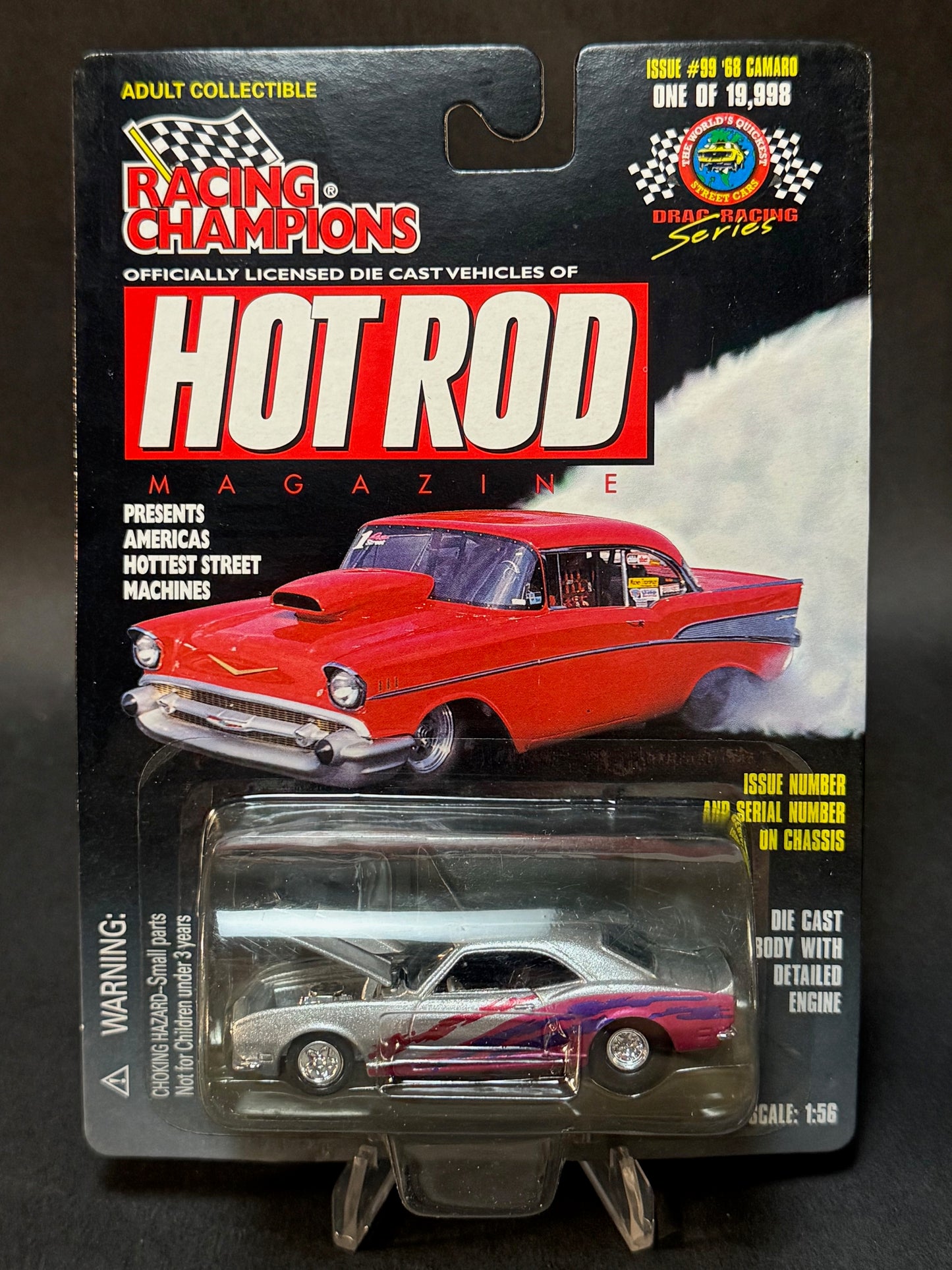 1998 Racing Champions Hot Rod Magazine Issue #99 '68 Camaro, Silver