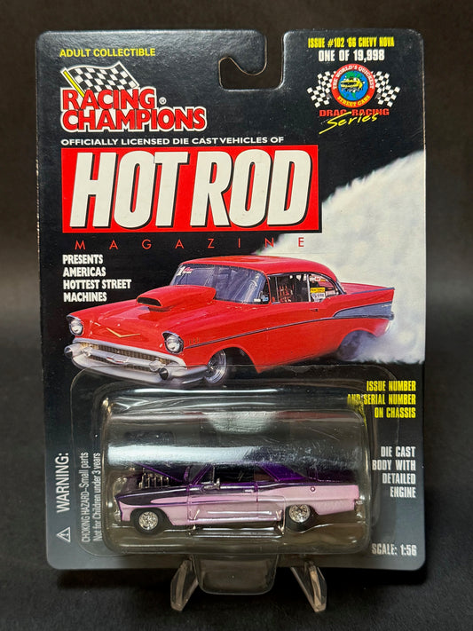 1998 Racing Champions Hot Rod Magazine Issue #102 '66 Chevy Nova, Purple