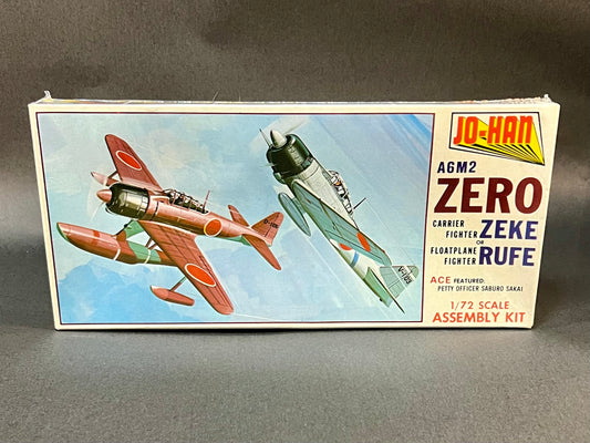 Jo-Han Model Kit A-105 1:72 Scale A6M2 Zero Carrier Fighter Zeke or Floatplane Fighter Rufe