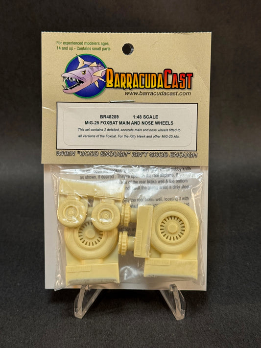 Barracuda Cast BR48289 1:48 Scale MiG-25 Foxbat Main and Nose Wheels