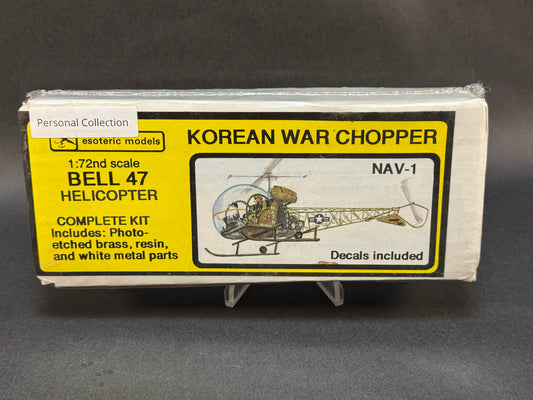 1990 Esoteric Models Kit NAV-1 1:72 Scale Bell 47 Helicopter Korean War Chopper