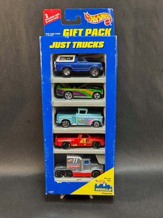 1996 Hot Wheels 5 Car Gift Pack Just Trucks