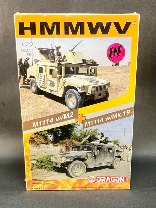 Dragon Models Kit 7295 1:72 Scale HMMWV M1114 w/M2 and M1114 w/Mk.19