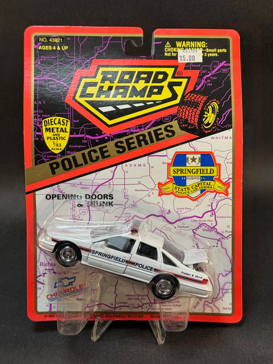 1997 Road Champs State Capital Police Car Series Springfield Illinois, White