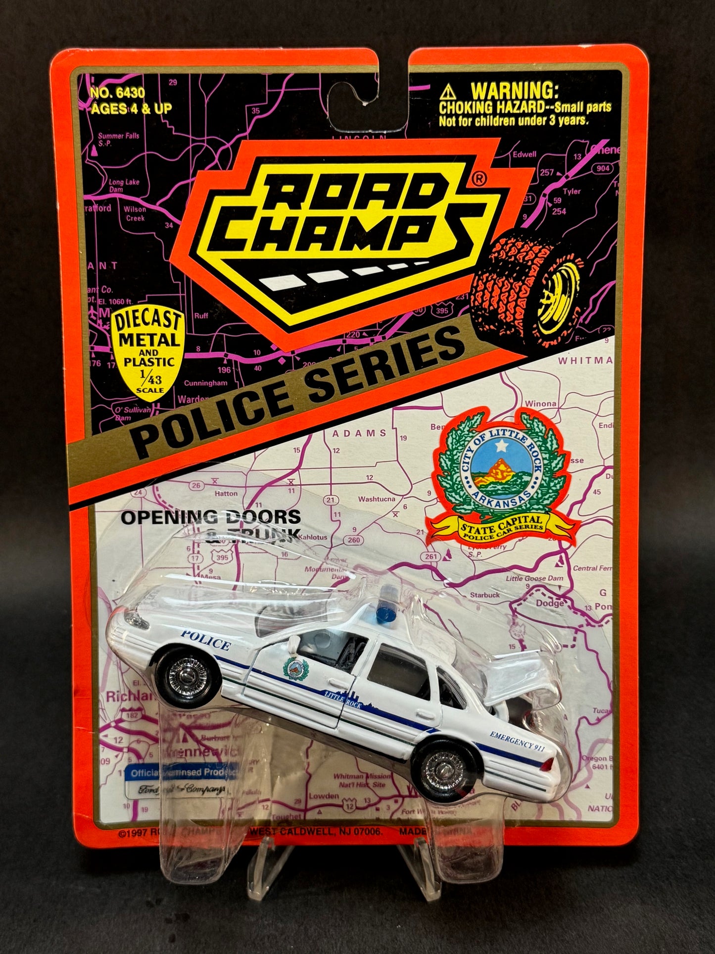 1997 Road Champs State Capital Police Car Series City of Little Rock Arkansas, White