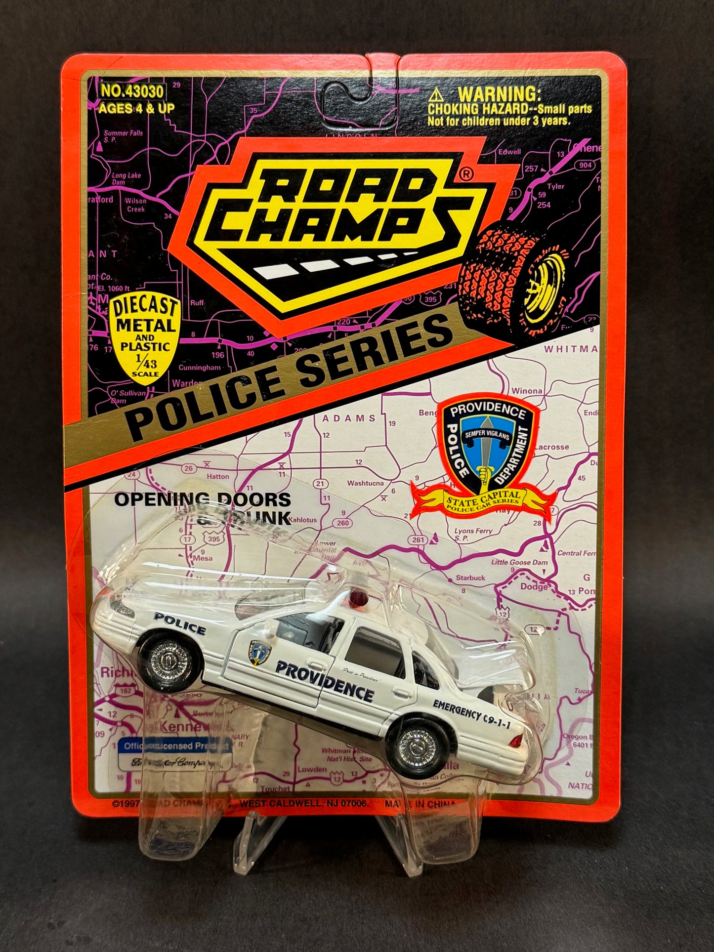 1997 Road Champs State Capital Police Car Series Providence Rhode Island, White