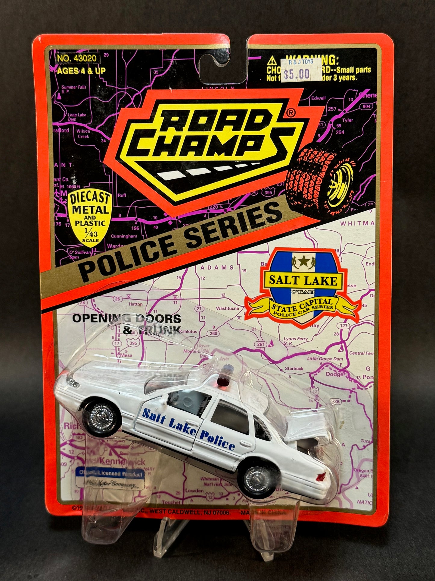 1997 Road Champs State Capital Police Car Series Salt Lake Utah, White