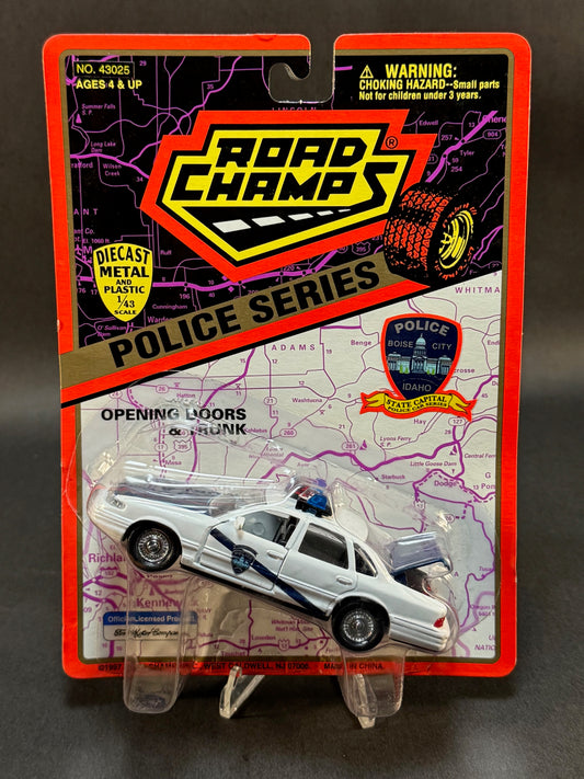 1997 Road Champs State Capital Police Car Series Boise City Idaho, White and Blue