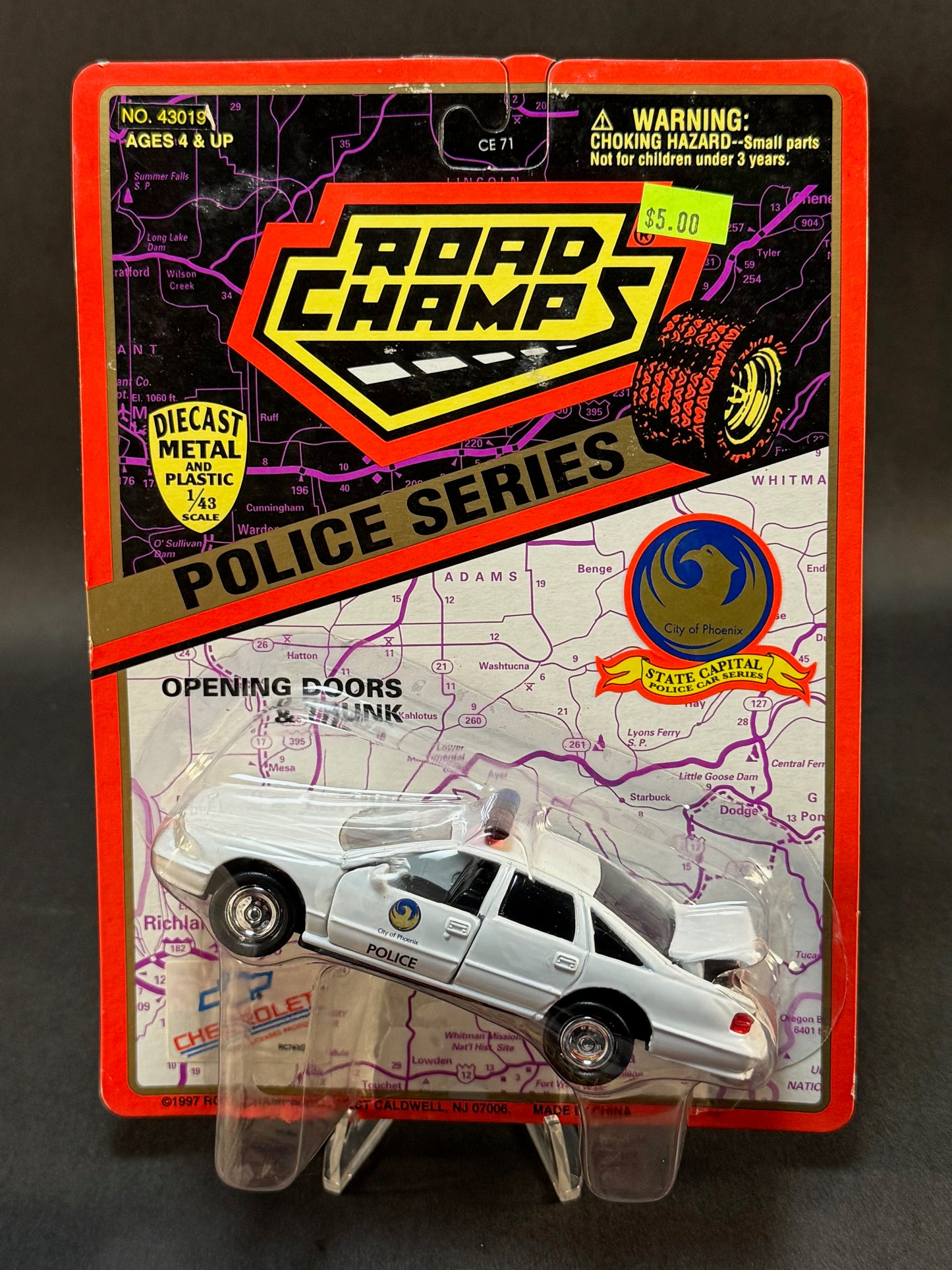 1997 Road Champs State Capital Police Car Series City of Phoenix, White