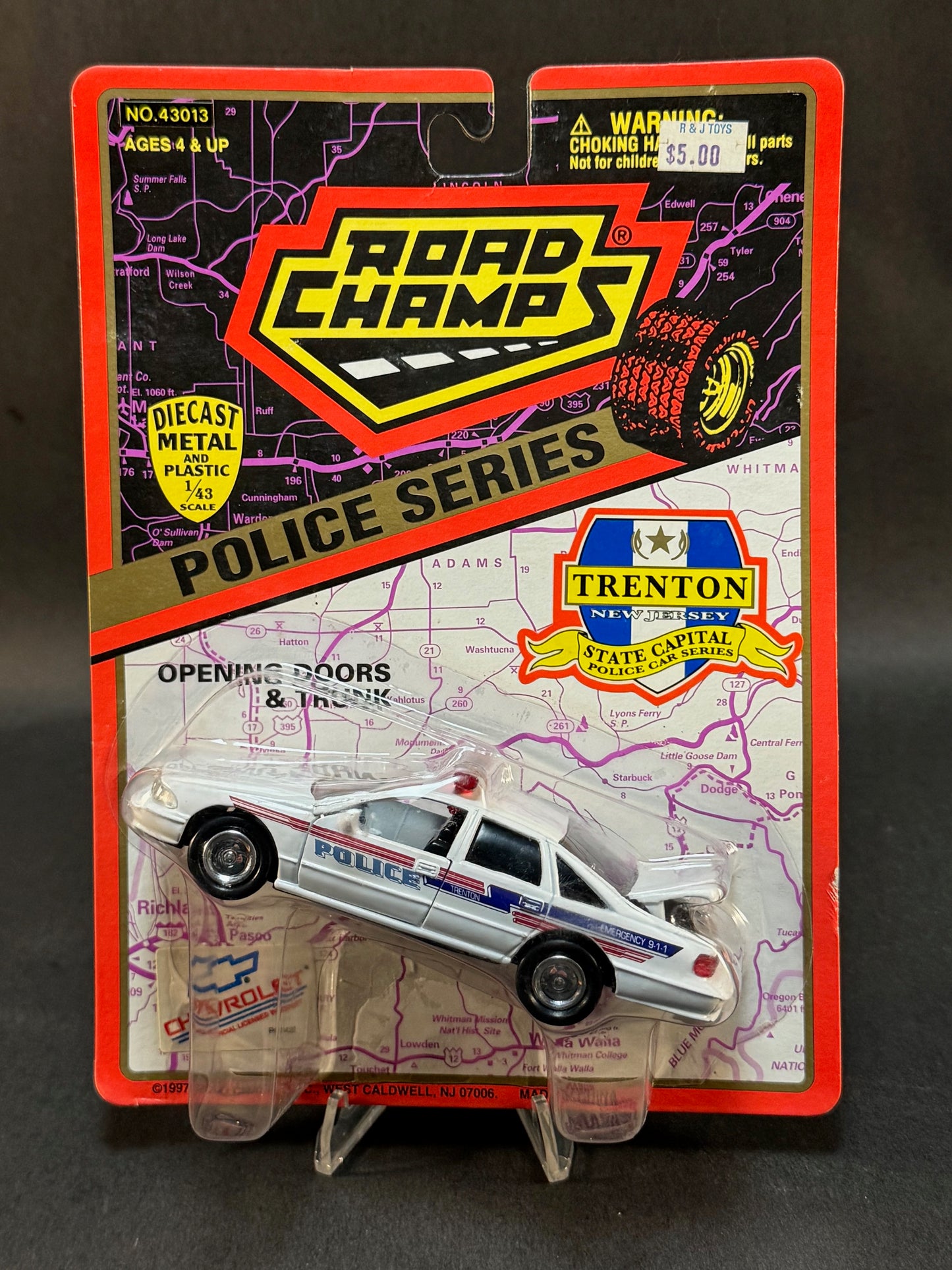 1997 Road Champs State Capital Police Car Series Trenton Police, White
