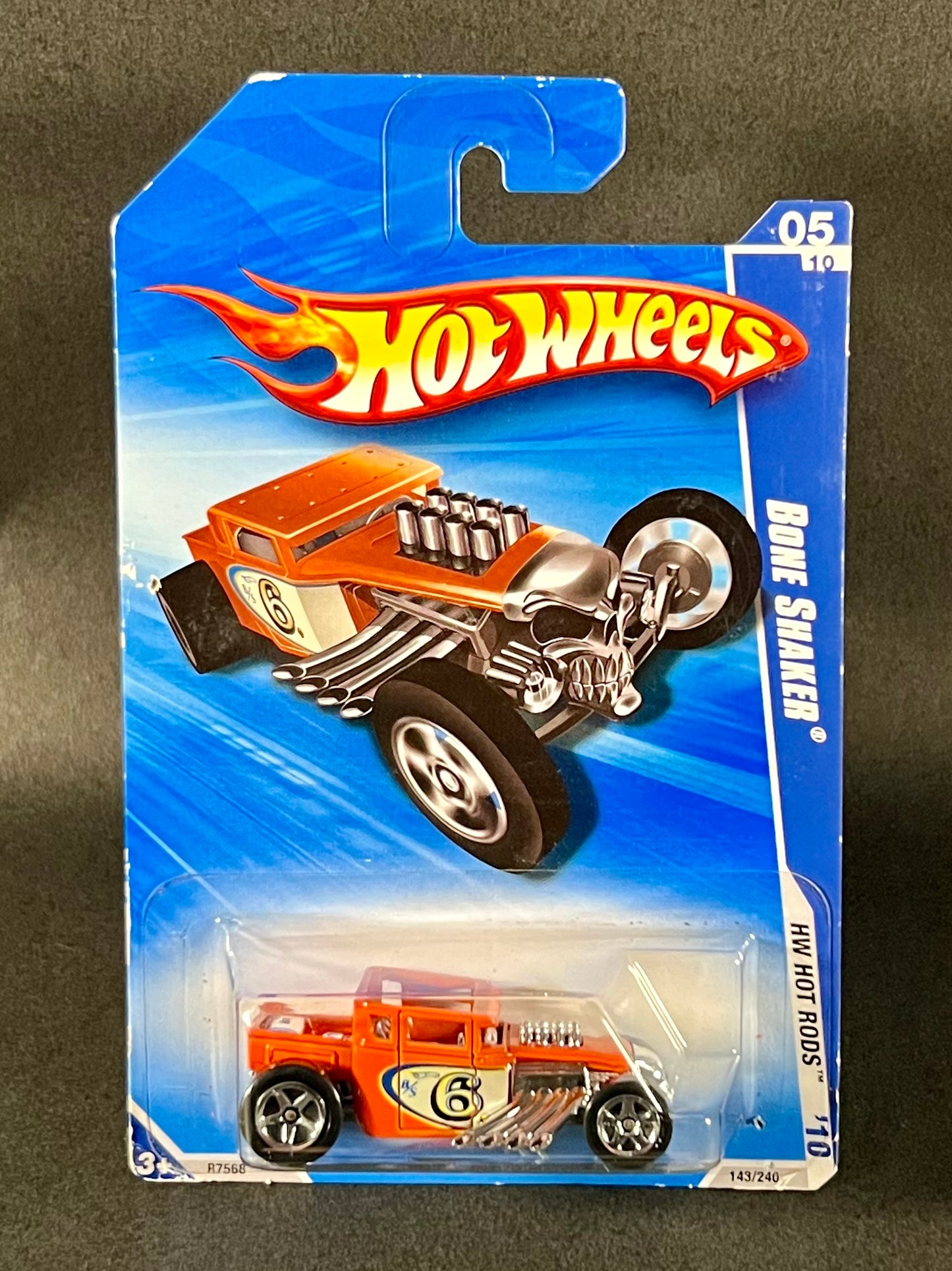 Hot Wheels 2010 HW Hot Rods '10 05/10 Bone Shaker, Orange