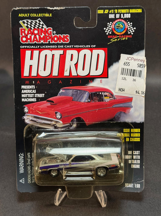 1998 Racing Champions Hot Rod Magazine JC Penney Issue #11 '70 Plymouth Barracuda, Silver