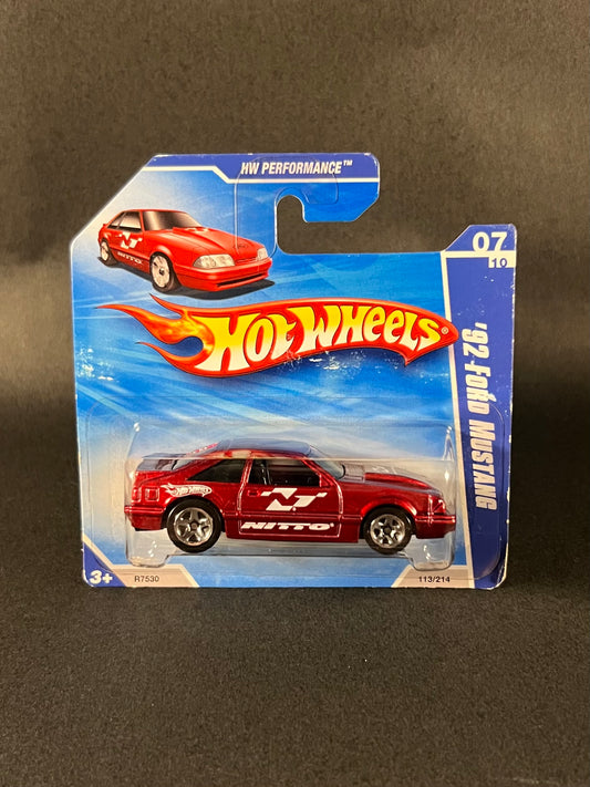 Hot Wheels HW Performance Short Card 07/10 '92 Ford Mustang Red