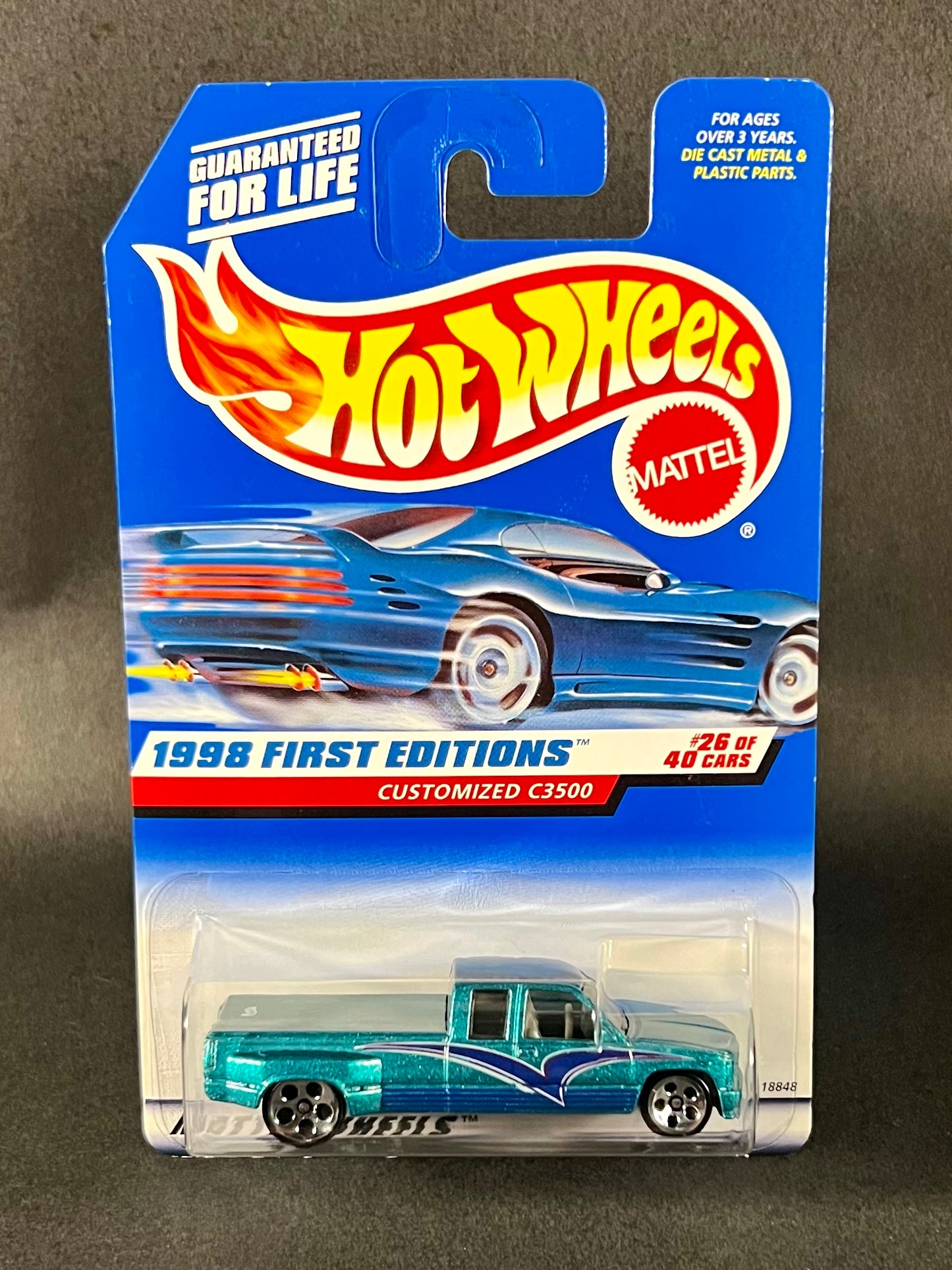 Hot Wheels #663 1998 First Editions Customized C3500, Teal