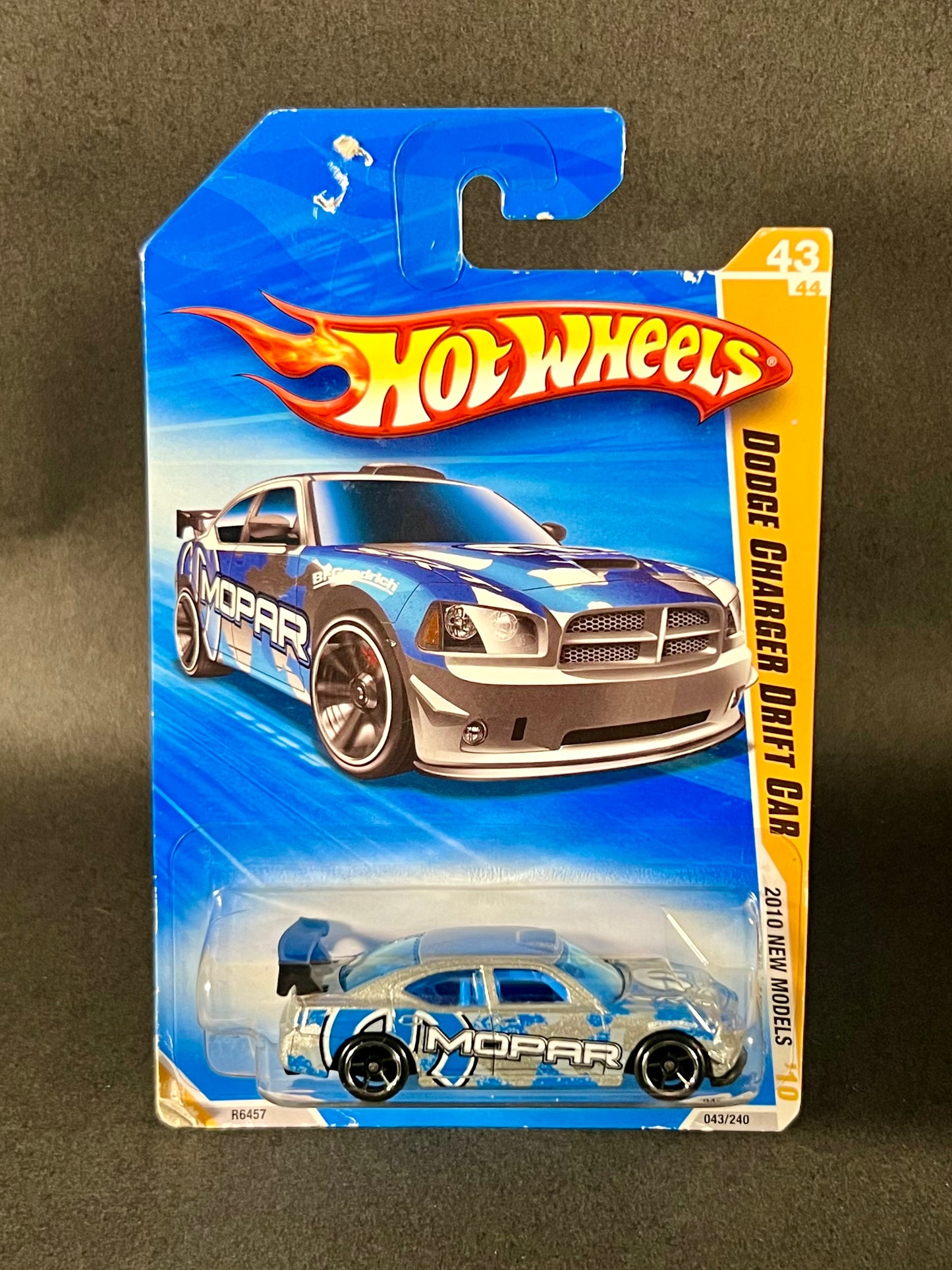 Hot Wheels 2010 New Models #043 Dodge Charger Drift Car Silver/Blue