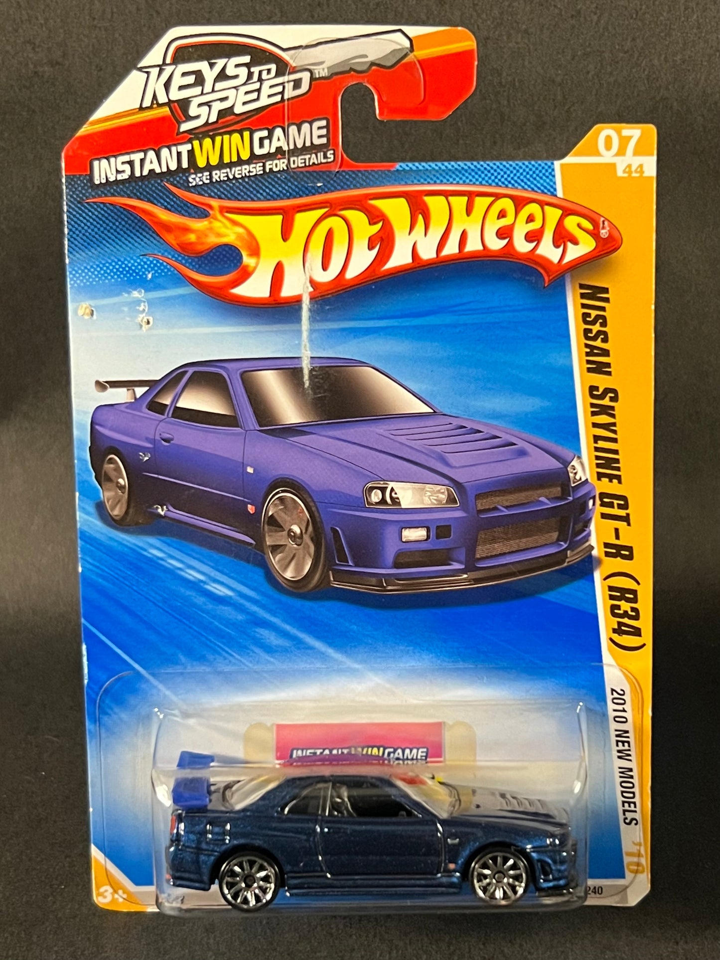 Hot Wheels 2010 New Models #007 Nissan Skyline GT-R (R34) Blue