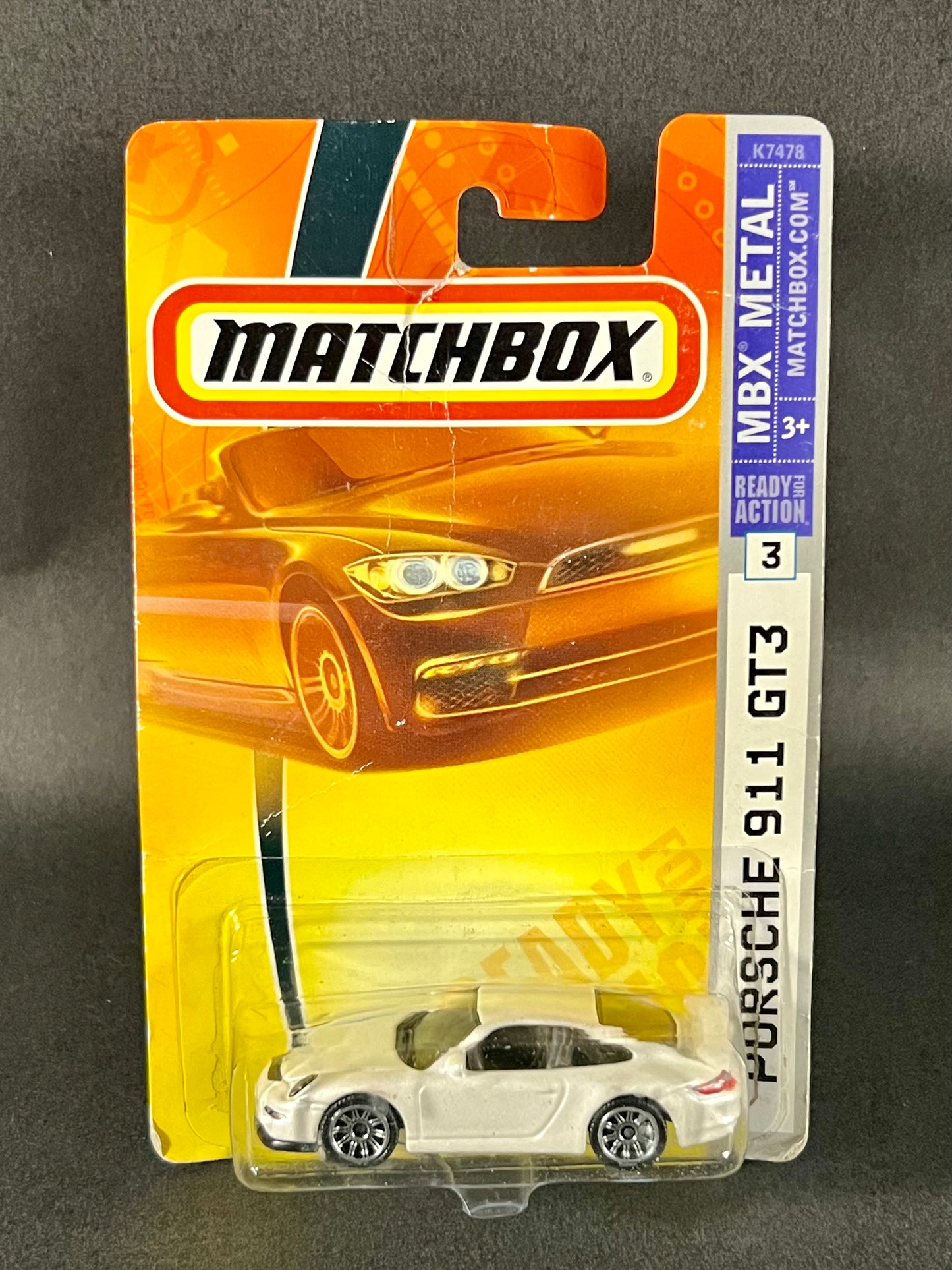 Matchbox Ready For Action MBX Metal 3 Porsche 911 GT3 White