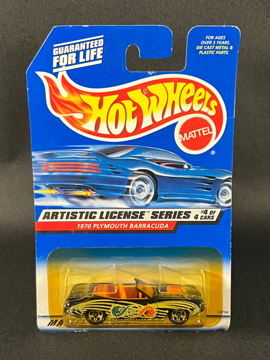 Hot Wheels Artistic License #4 1970 Plymouth Barracuda *Yellow Blister