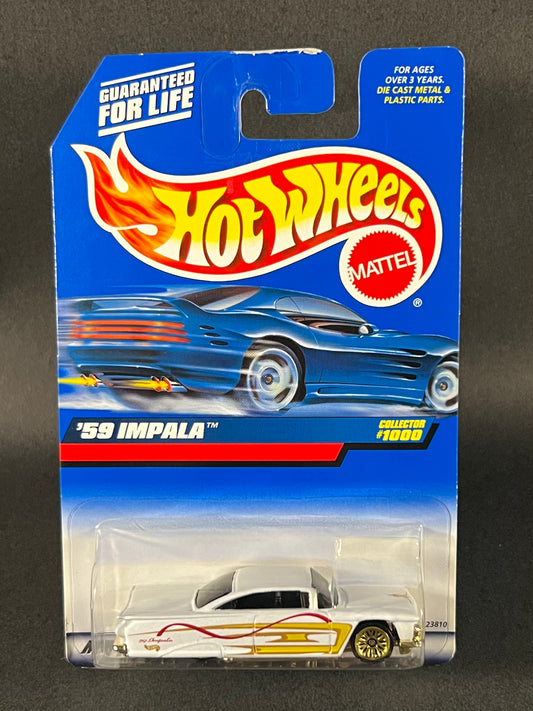 Hot Wheels 1998 #1000 '59 Impala, White