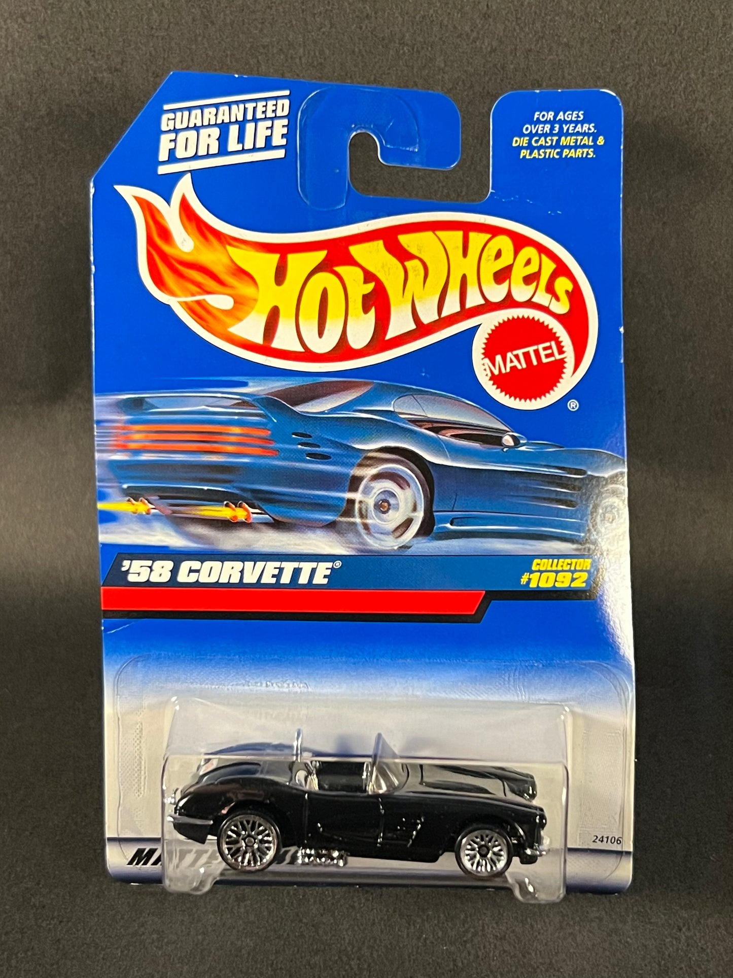 Hot Wheels 1998 #1092 '58 Corvette, Black