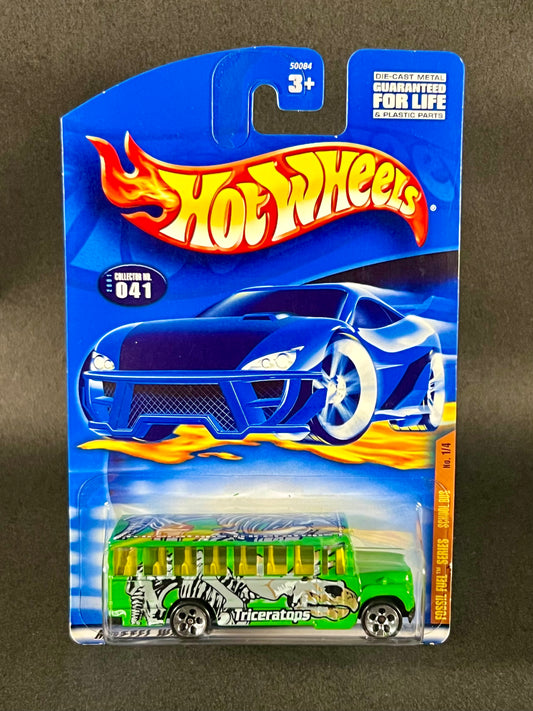 Hot Wheels 2001 Fossil Fuel Series #1 School Bus, Green