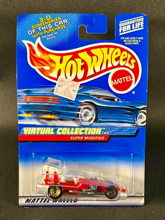 Hot Wheels 2000 Virtual Collection Cars #158 Super Modified, Red