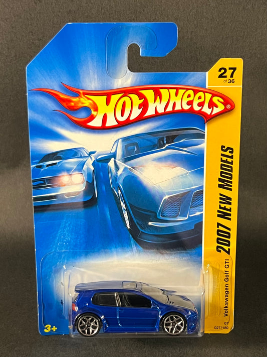 Hot Wheels #027 2007 New Models Volkswagen Golf GTI, Blue