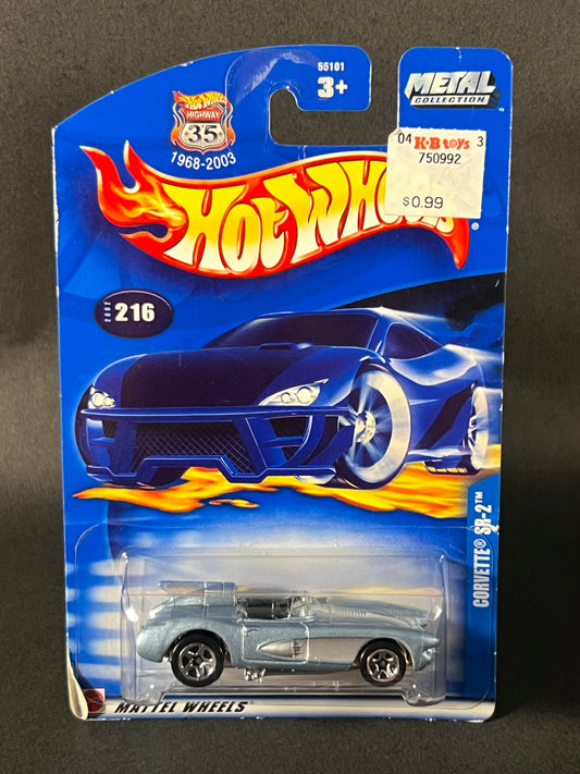 Hot Wheels 2002 #216 Corvette SR-2, Blue